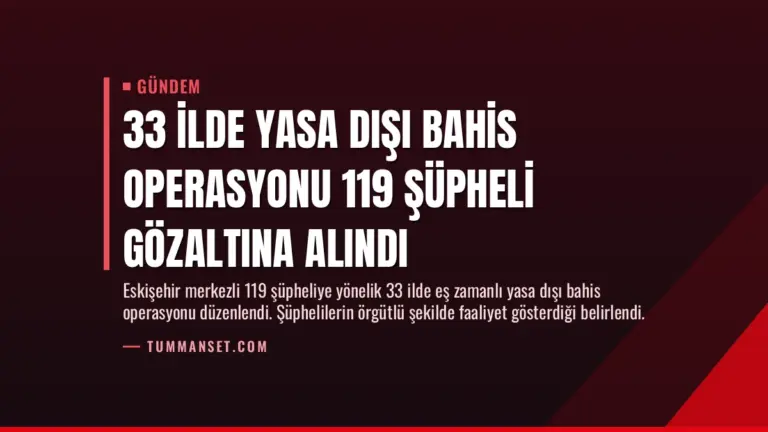 33 İlde Yasa Dışı Bahis Operasyonu 119 Şüpheli Gözaltına Alındı
