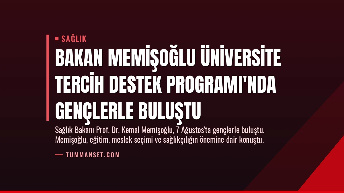 Bakan Memişoğlu Üniversite Tercih Destek Programı’nda Gençlerle Buluştu