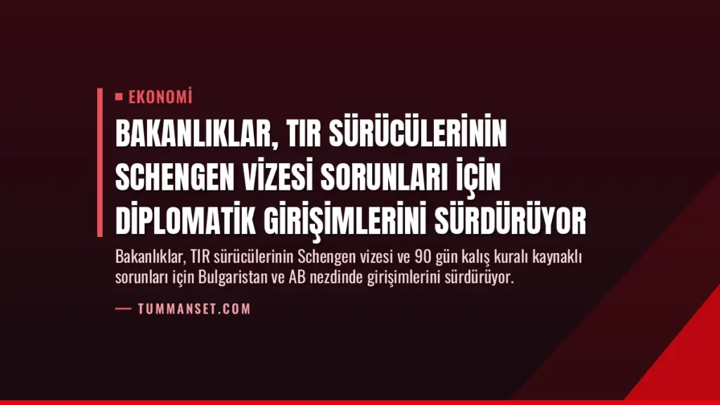 Bakanlıklar, TIR Sürücülerinin Schengen Vizesi Sorunları İçin Diplomatik Girişimlerini Sürdürüyor