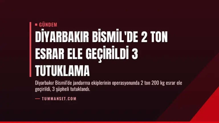 Diyarbakır Bismil’de 2 Ton Esrar Ele Geçirildi 3 Tutuklama