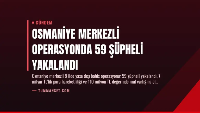 Osmaniye Merkezli Operasyonda 59 Şüpheli Yakalandı