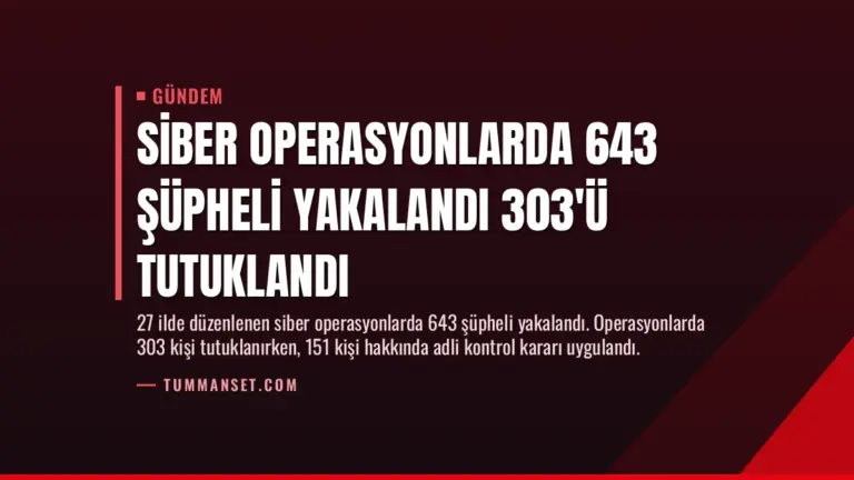 Siber Operasyonlarda 643 Şüpheli Yakalandı 303’ü Tutuklandı