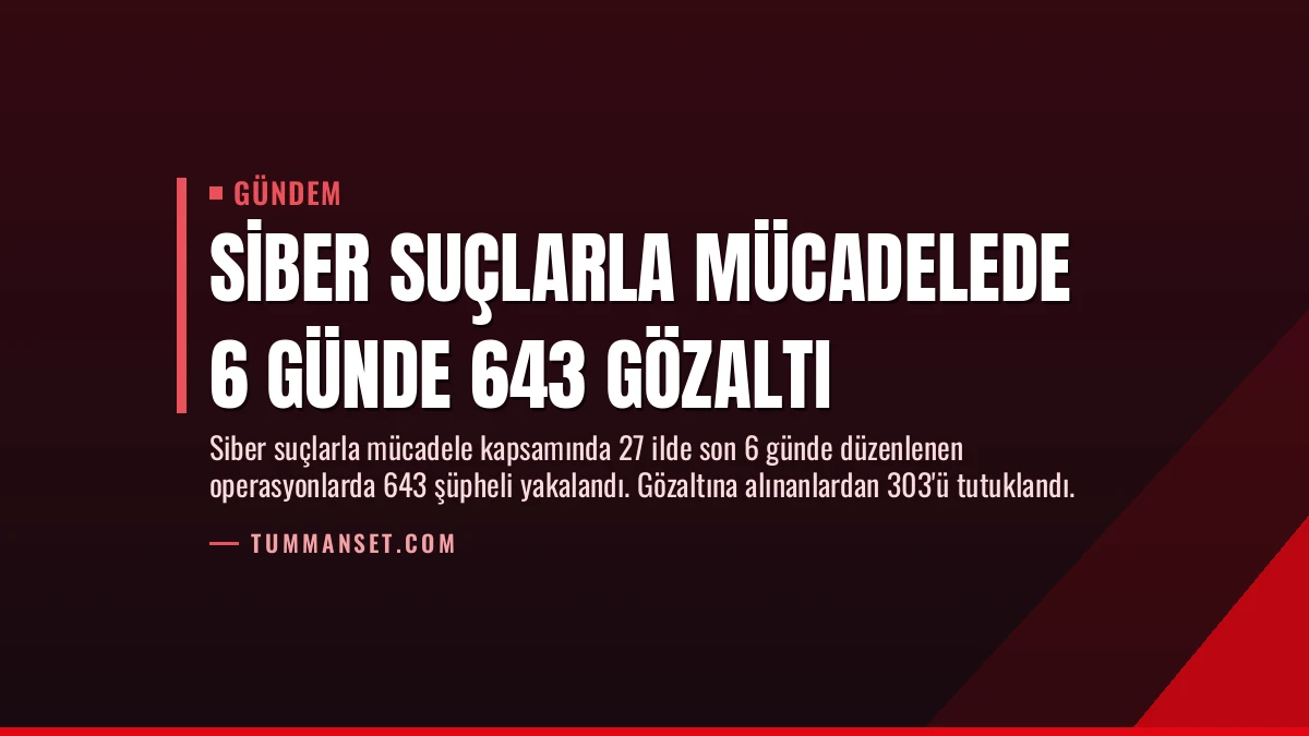 Siber Suçlarla Mücadelede 6 Günde 643 Gözaltı