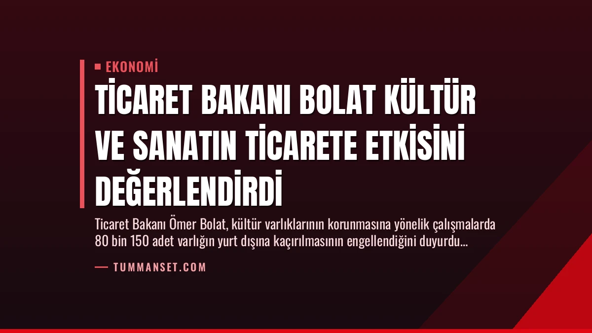 Ticaret Bakanı Bolat Kültür ve Sanatın Ticarete Etkisini Değerlendirdi
