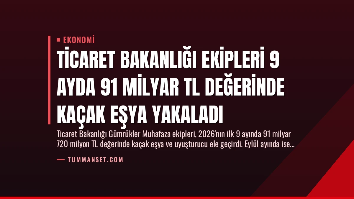 Ticaret Bakanlığı Ekipleri 9 Ayda 91 Milyar TL Değerinde Kaçak Eşya Yakaladı
