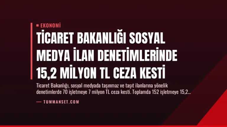 Ticaret Bakanlığı Sosyal Medya İlan Denetimlerinde 15,2 Milyon TL Ceza Kesti