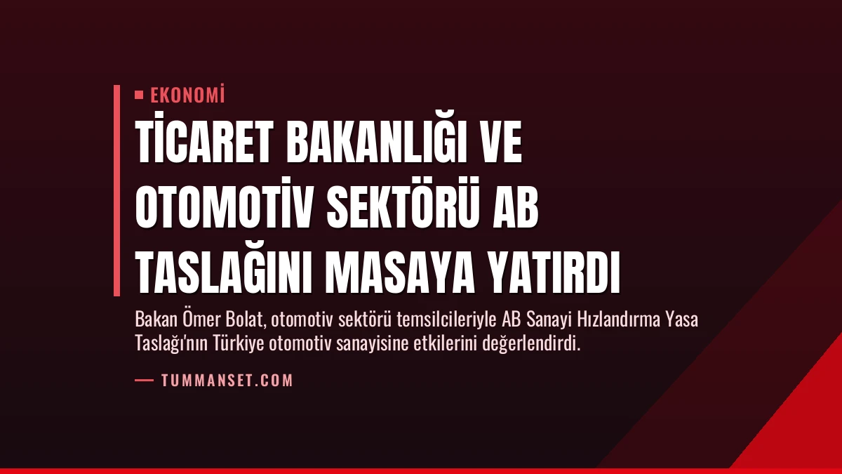 Ticaret Bakanlığı ve Otomotiv Sektörü AB Taslağını Masaya Yatırdı