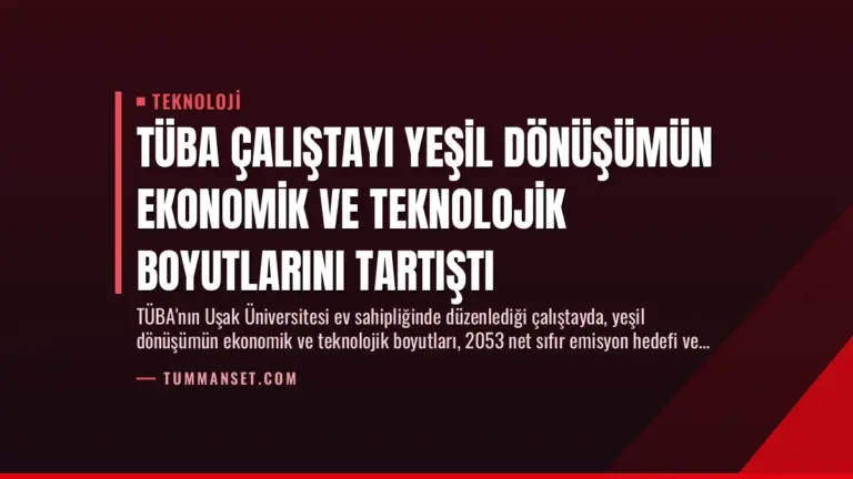TÜBA Çalıştayı Yeşil Dönüşümün Ekonomik ve Teknolojik Boyutlarını Tartıştı