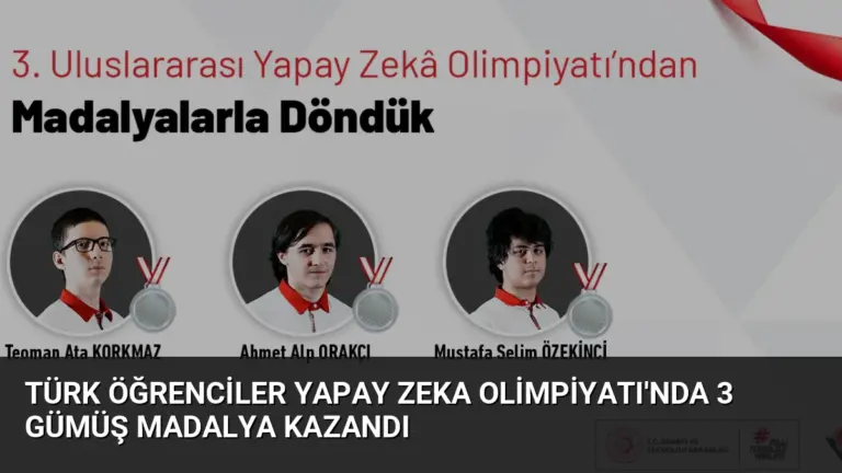 Türk Öğrenciler Yapay Zeka Olimpiyatı’nda 3 Gümüş Madalya Kazandı