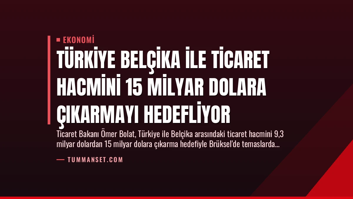 Türkiye Belçika ile Ticaret Hacmini 15 Milyar Dolara Çıkarmayı Hedefliyor