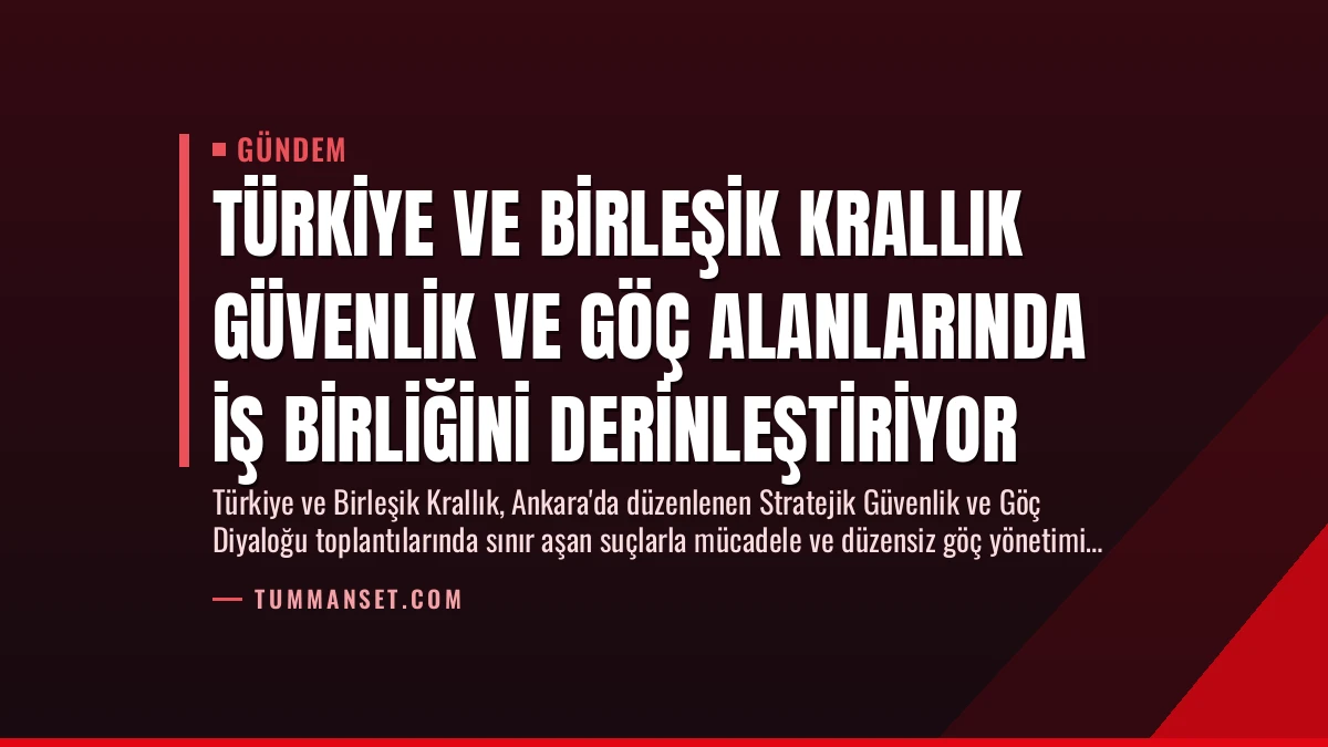 Türkiye ve Birleşik Krallık Güvenlik ve Göç Alanlarında İş Birliğini Derinleştiriyor