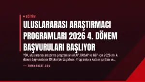 Uluslararası Araştırmacı Programları 2026 4. Dönem Başvuruları Başlıyor